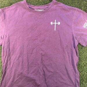 Purple Short Sleeve Holstrength Christian Workout Tee